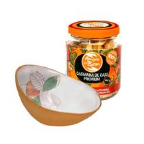 Presente Solidário Amigos do Bem Castanha de Caju Premium com Bowl de Cerâmica Artesanal LC8