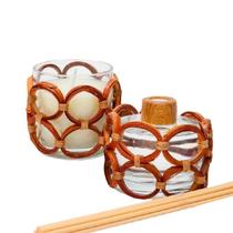 Presente Solidário Amigos do Bem Vela e Aromatizador com Ciranda de Palha Flor de Caju Feito à Mão LD1