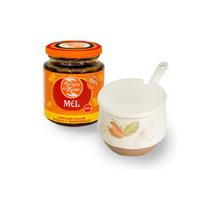 Presente Solidário Mel 300g e Meleira de Cerâmica com colher Amigos do Bem LC11 Presente Solidário Mel 300g e Meleira de Cerâmica com colher Amigos do Bem LC11