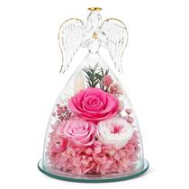 Presente TranquilBliss Anjo com Rosa Preservada Rosa