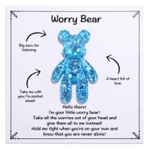 Presente Worry Bear Pocket Hug para alívio da ansiedade Aesnefe Blue