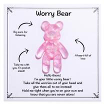 Presente Worry Bear Pocket Hug para alívio da ansiedade Aesnefe Pink