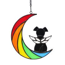 Presentes comemorativos para cães em vitral Lcensp Rainbow Bridge Presentes comemorativos para cães em vitral Lcensp Rainbow Bridge