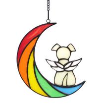 Presentes comemorativos para cães em vitral Lcensp Rainbow Bridge Presentes comemorativos para cães em vitral Lcensp Rainbow Bridge