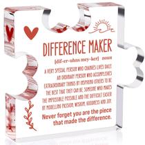 Presentes de agradecimento Difference Maker Presentes para Leader Boss Staff Funcionário Melhor Mãe Mentor Coach Gerente Colega de Trabalho Professor Citação de Agradecimento Presente de Aniversário Placa de mesa decorativa de acrílico irregular