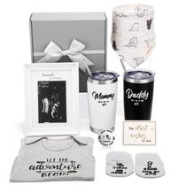 Presentes de gravidez Chuarry Mom Dad Tumblers, moldura de macacão, 20 onças