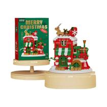 Presentes De Natal Para Crianças, Quebra-Cabeça De Blocos De Construção Micro Do Papai Noel E Rena,