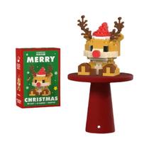 Presentes De Natal Para Crianças, Quebra-Cabeça De Blocos De Construção Micro Do Papai Noel E Rena,