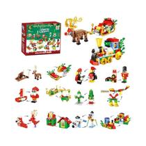 Presentes De Natal Para Crianças, Quebra-Cabeça De Blocos De Construção Micro Do Papai Noel E Rena,