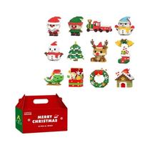 Presentes De Natal Para Crianças, Quebra-Cabeça De Blocos De Construção Micro Do Papai Noel E Rena,