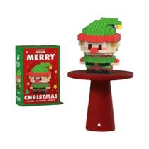 Presentes De Natal Para Crianças, Quebra-Cabeça De Blocos De Construção Micro Do Papai Noel E Renas,