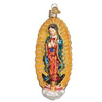 Presentes espirituais de Natal do Velho Mundo Ornamentos de vidro soprados para a árvore de Natal Nossa Senhora de Guadalupe