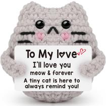 Presentes feitos à mão em crochê Positive Cat I Love You Couples