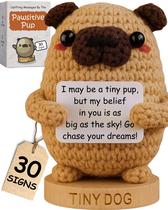 Presentes para amantes de cães - filhote de crochê feito à mão com 30 sinais