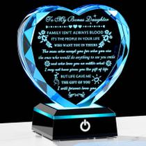 Presentes para Filhas - Crystal Keepsake YWHL com Base de Luz LED