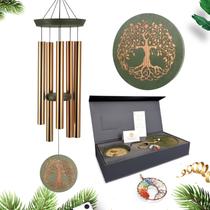 Presentes para mamãe e vovó sinos de vento ao ar livre com a Árvore da Vida gravada, grande decoração suspensa no pátio para jardim, quintal, Natal e comemorações de aniversário