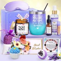 Presentes para mulheres, cesta de presentes para cuidados pessoais, LUCOTIYA Lavender, 11 unidades