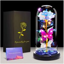 Presentes para mulheres Dia dos Namorados Mãe Esposa Avó Sua Namorada Dia dos Namorados Presentes de Aniversário Aniversário Presente de Casamento Presentes exclusivos para Irmã Amiga Borboleta Galaxy Forever Glass Rose