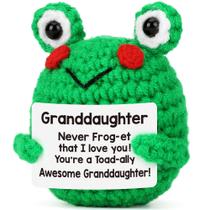 Presentes para o aniversário de Natal da neta, do vovô à formatura da minha neta, presente engraçado de incentivo e afirmação positiva para ela, meias de sapo de crochê feitas à mão para namorados