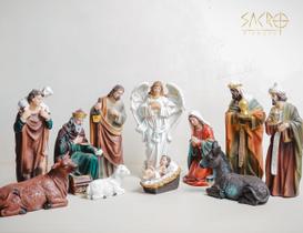 Presépio 11 Peças 20 Cm Resina Importado Presépio 11 Peças 20 Cm Resina Importado