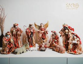 Presépio 30cm Resina Tecido Completo Importada 11 Peças Presépio 30cm Resina Tecido Completo Importada 11 Peças