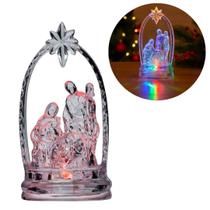 Presépio Acrílico Cristal Iluminado LED Colorido 12cm - Magizi Presépio Acrílico Cristal Iluminado LED Colorido 12cm - Magizi