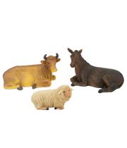 Presépio Animais Burro, Boi e Ovelha 19 CM em Resina Importado - SGI