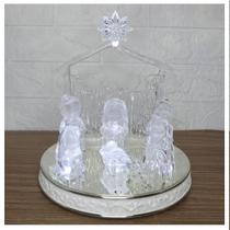Presépio Baby Sagrada Família Musical Acrílico Com LED 22cm - Gici Christmas