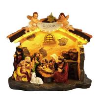 Presépio Casa c/Figuras 21 Leds - Musicas Natalinas