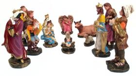 Presépio Completo 14 Peças Resina 12 Cm Decoração Natal Presépio Completo 14 Peças Resina 12 Cm Decoração Natal