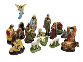 Presépio Completo 15 peças Gesso 20 Cm Decoração Natal - Evangelize