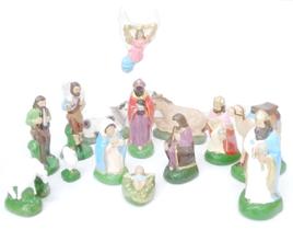 Presépio Completo Gesso 10cm 15 Peças Enfeite De Natal Presépio Completo Gesso 10cm 15 Peças Enfeite De Natal