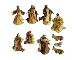 Presépio De Natal 25 Cm 10 Peças Sagrada Família Resina - Art Christmas