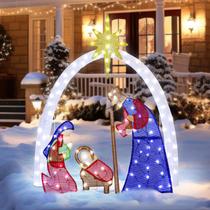 Presépio de Natal ao Ar Livre ATDAWN 1,4m com 115 Luzes LED Presépio de Natal ao Ar Livre ATDAWN 1,4m com 115 Luzes LED