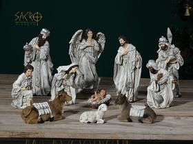 Presépio De Natal Completo 11 Peças 30 Cm Resina Importada Presépio De Natal Completo 11 Peças 30 Cm Resina Importada