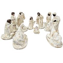 Presépio de Natal de Gesso 12 Peças Completo 20cm Enfeite Decorativo Natalino Arvore Presépio de Natal de Gesso 12 Peças Completo 20cm Enfeite Decorativo Natalino Arvore
