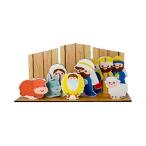 Presépio de Natal Decorativo Completo MDF 3mm Nascimento de Jesus Presépio de Natal Decorativo Completo MDF 3mm Nascimento de Jesus