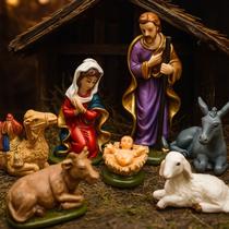 Presépio De Natal Em Resina 12 Cm - Colorido Presépio De Natal Em Resina 12 Cm - Colorido