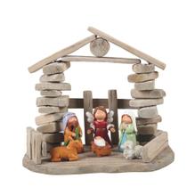 Presépio De Natal Em Resina Dogum Decoração 1Peça 27X16X25CM