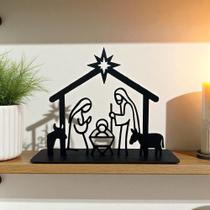 Presépio de Natal Geométrico MDF Preto Decorativo