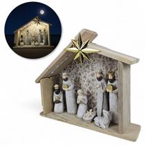 Presépio De Natal Manjedoura Iluminação Led Estilo Artesanal Presépio De Natal Manjedoura Iluminação Led Estilo Artesanal