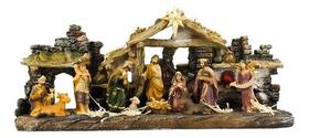 Presépio De Natal Natalino Completo Compacto Grande 43cm