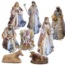 Presépio de Natal Plus Seda 8 Figuras Decorativo 41cm - Resina SALDÃO.