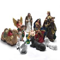 Presépio de Natal Sagrada Família Borracha Inquebrável 14 Peças Colorido