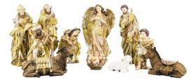 Presépio Dourado 11 Peças 30cm - Enfeite Resina - Taimes Presépio Dourado 11 Peças 30cm - Enfeite Resina - Taimes