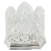 Presépio em Acrílico Com Cenário Luz e Musicas de Natal 20cm