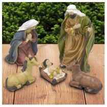 Presépio Em Resina Nascimento De Cristo 5 Peças - Gici Christmas