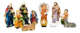 Presépio Enfeite Natal Resina Completo Natalino 20cm Presépio Enfeite Natal Resina Completo Natalino 20cm