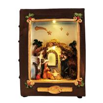 Presépio Enfeite Natalino Religioso Bíblia em 3D Com Leds Presépio Enfeite Natalino Religioso Bíblia em 3D Com Leds