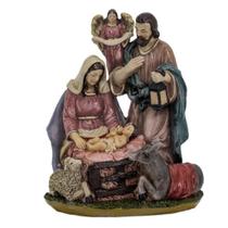 Presépio Estátua Em Resina Sagrada Família Jesus 20cm - Gici Christmas